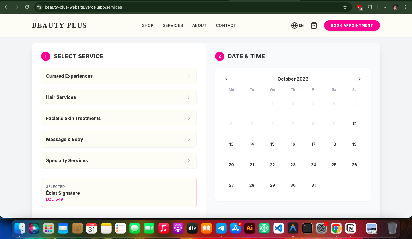 Appointment Form Screenshot