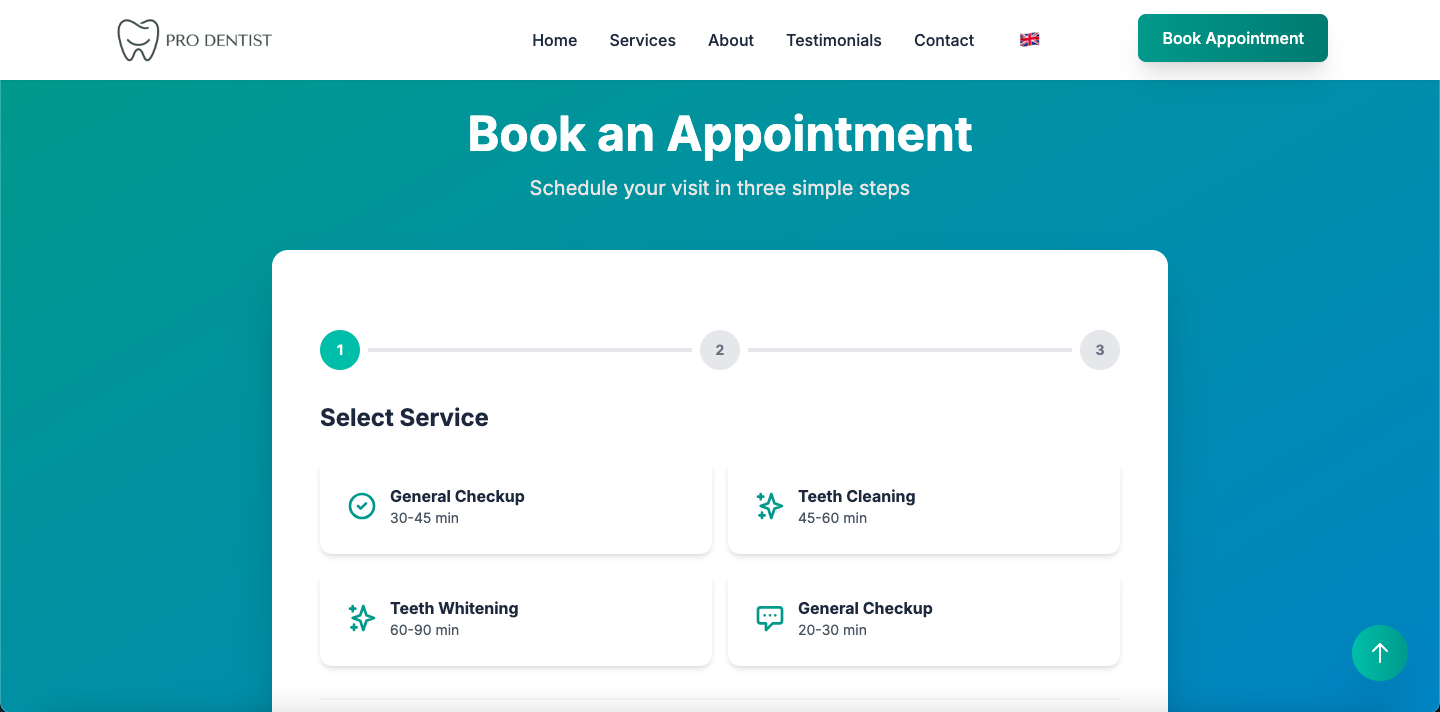 Appointment Form Screenshot