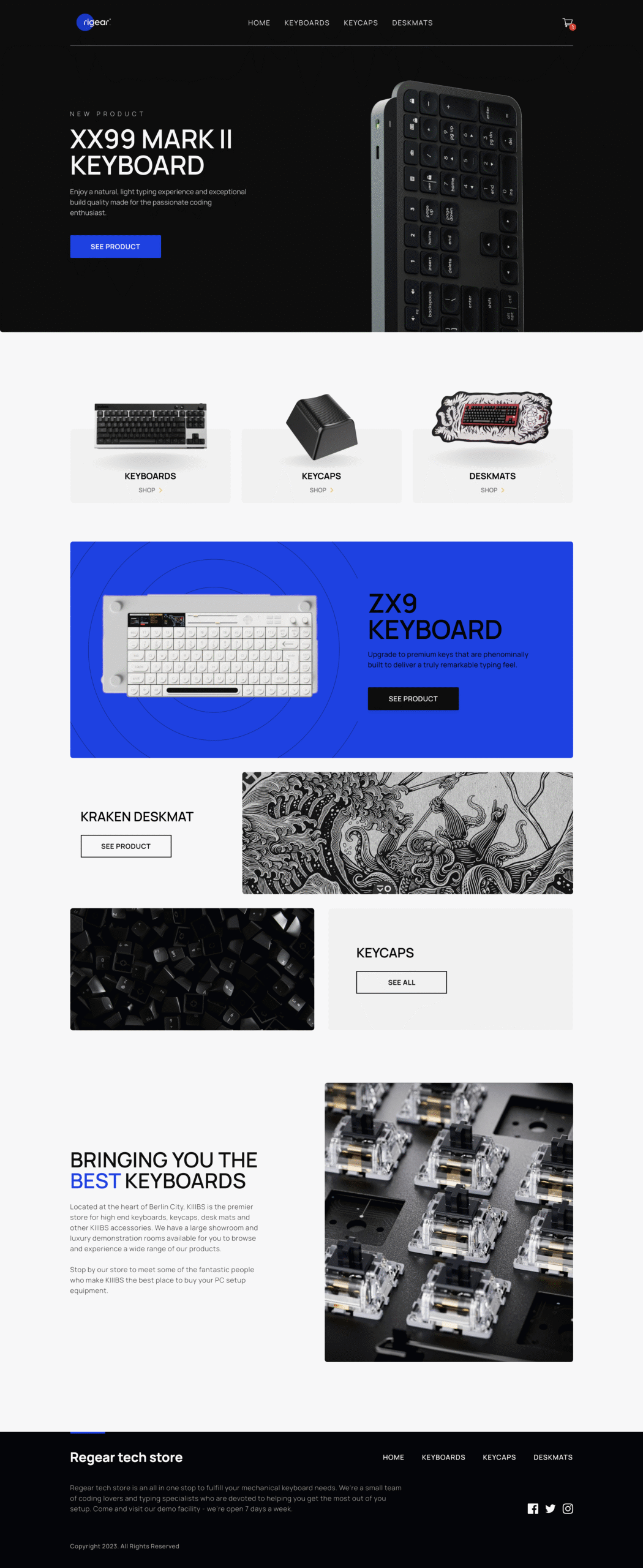 Homepage Screenshot with featured products